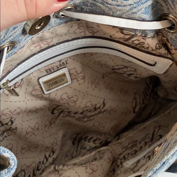 Guess Retro Jean Tote with White Accents - Picture 3 of 8